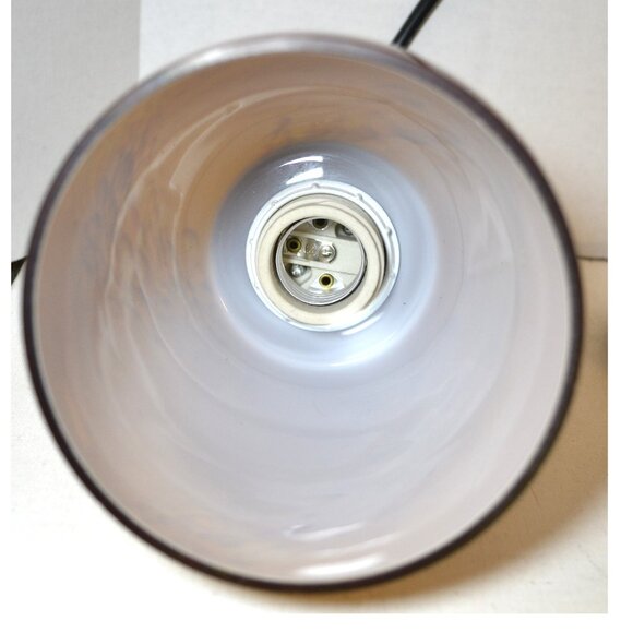 Set Of 2 Hampton Bay Hanging Ceiling Lights Amber Art Glass Shades Home Lighting - Picture 5 of 8